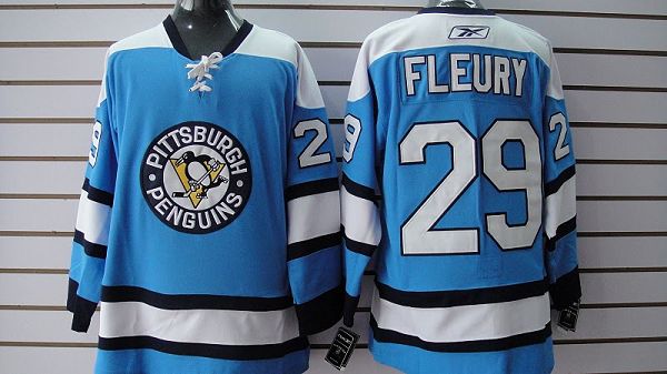 Penguins #29 Andre Fleury Stitched Blue Jersey - Zenithce