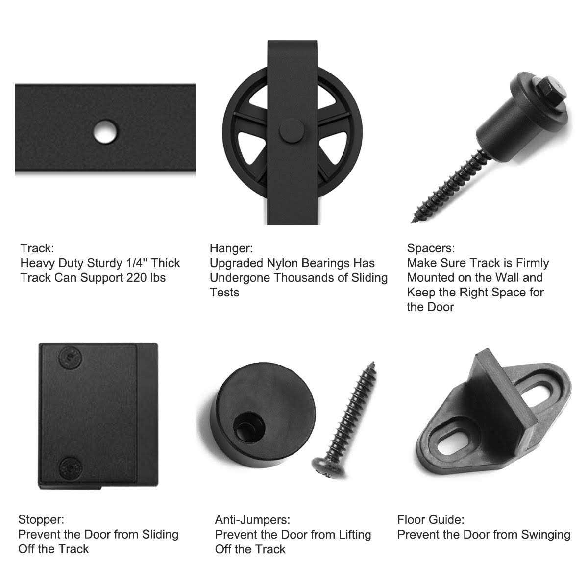 SMARTSTANDARD Heavy Duty Sliding Barn Door Hardware Kit, 4ft 18ft - Zenithce