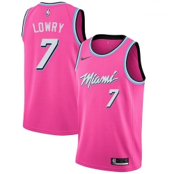 Miami Heat 7 Kyle Lowry Pink Swingman Earned Edition Jersey - Zenithce