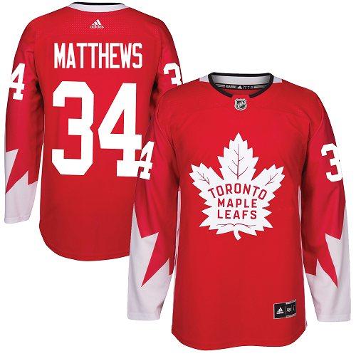 Toronto Maple Leafs #34 Auston Matthews Red Canada Stitched Jersey - Zenithce