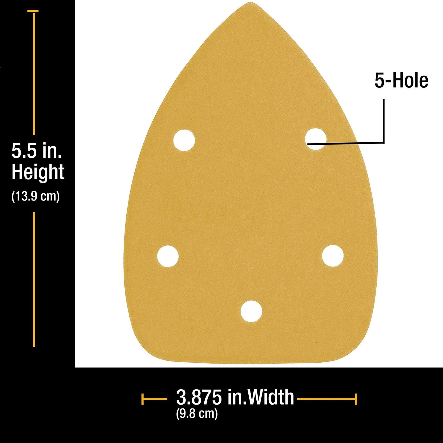 Dura-gold Grit 5-Hole Hook & Loop Sanding Sheets for Mouse Sanders - Zenithce