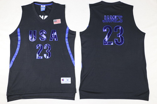 2016 Olympics Team USA #23 LeBron James All Black Soul Swingman Jersey - Zenithce