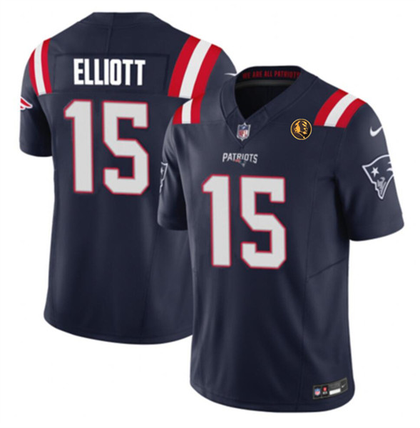 New England Patriots #15 Ezekiel Elliott Navy 2023 F.U.S.E. With John Madden Patch Vapor Limited Stitched Jersey - Zenithce