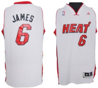 Miami Heat #6 LeBron James Revolution 30 Swingman White Jersey - Zenithce
