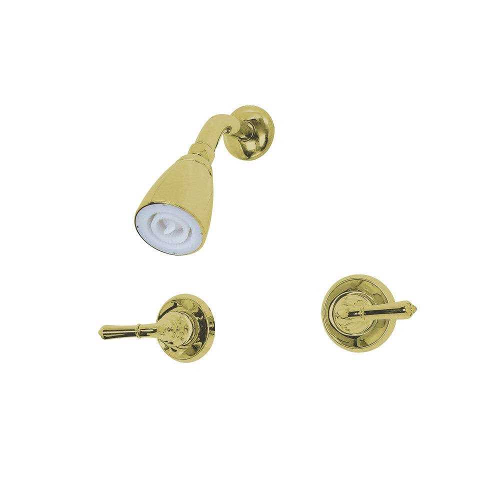 Kingston Brass KB245AX Magellan Twin Handle Tub Shower Faucet With Decor Cross Handle - Zenithce