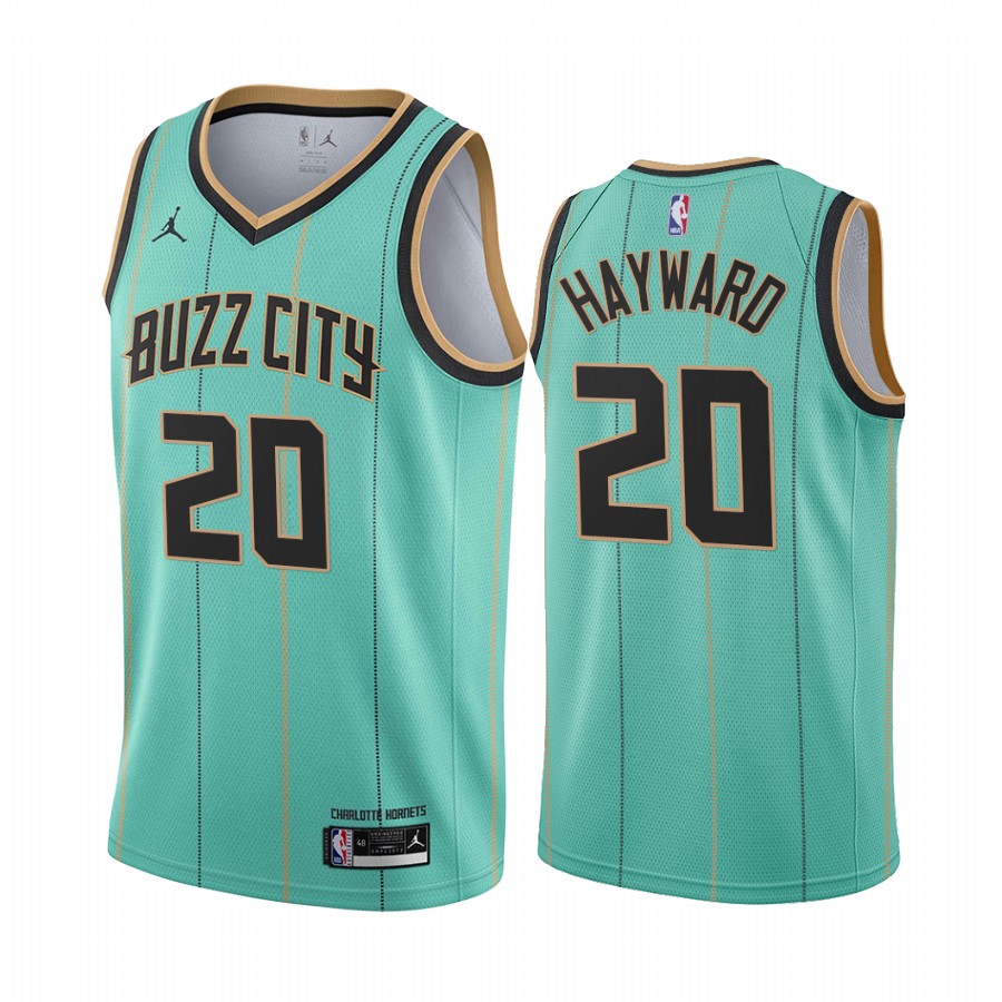 Hornets #20 Gordon Hayward Mint Green Swingman 2020-21 City Edition Jersey - Zenithce