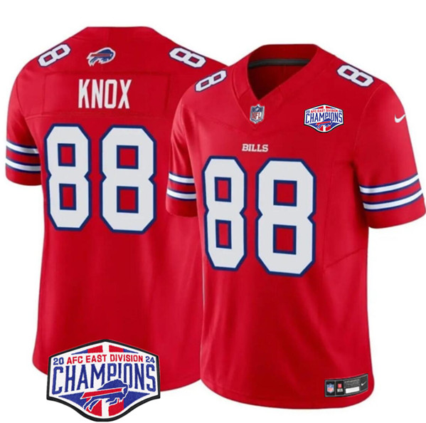 Buffalo Bills #88 Dawson Knox Red 2024-25 F.U.S.E. AFC East Division Champions Patch Limited Stitched Jersey - Zenithce