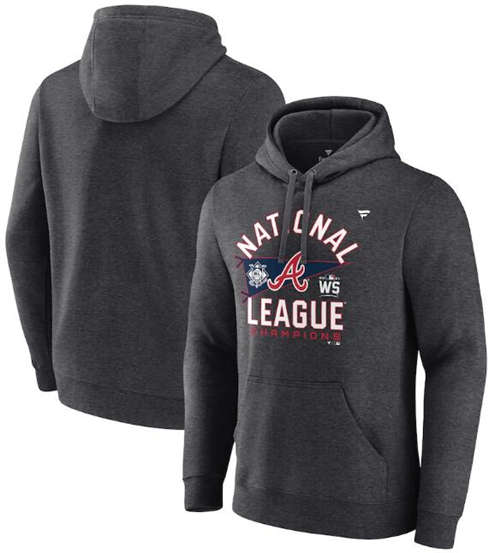 Atlanta Braves 2021 Heathered Charcoal National League Champions Locker Room Pullover Hoodie - Zenithce