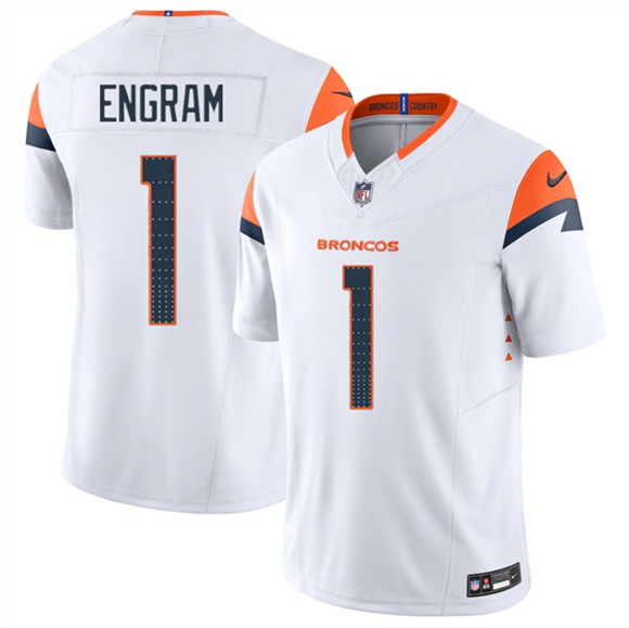 Denver Broncos #1 Evan Engram White 2025 F.U.S.E. Vapor Limited Stitched Jersey - Zenithce