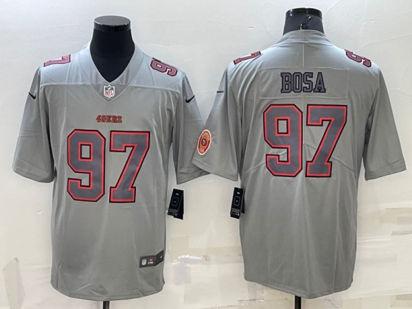San Francisco 49ers #97 Nick Bosa Gray With Patch Atmosphere Fashion Stitched Jersey - Zenithce