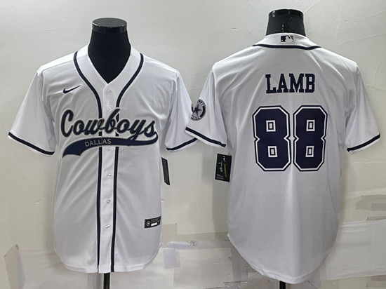 Dallas Cowboys #88 CeeDee Lamb White Cool Base Stitched Baseball Jersey - Zenithce