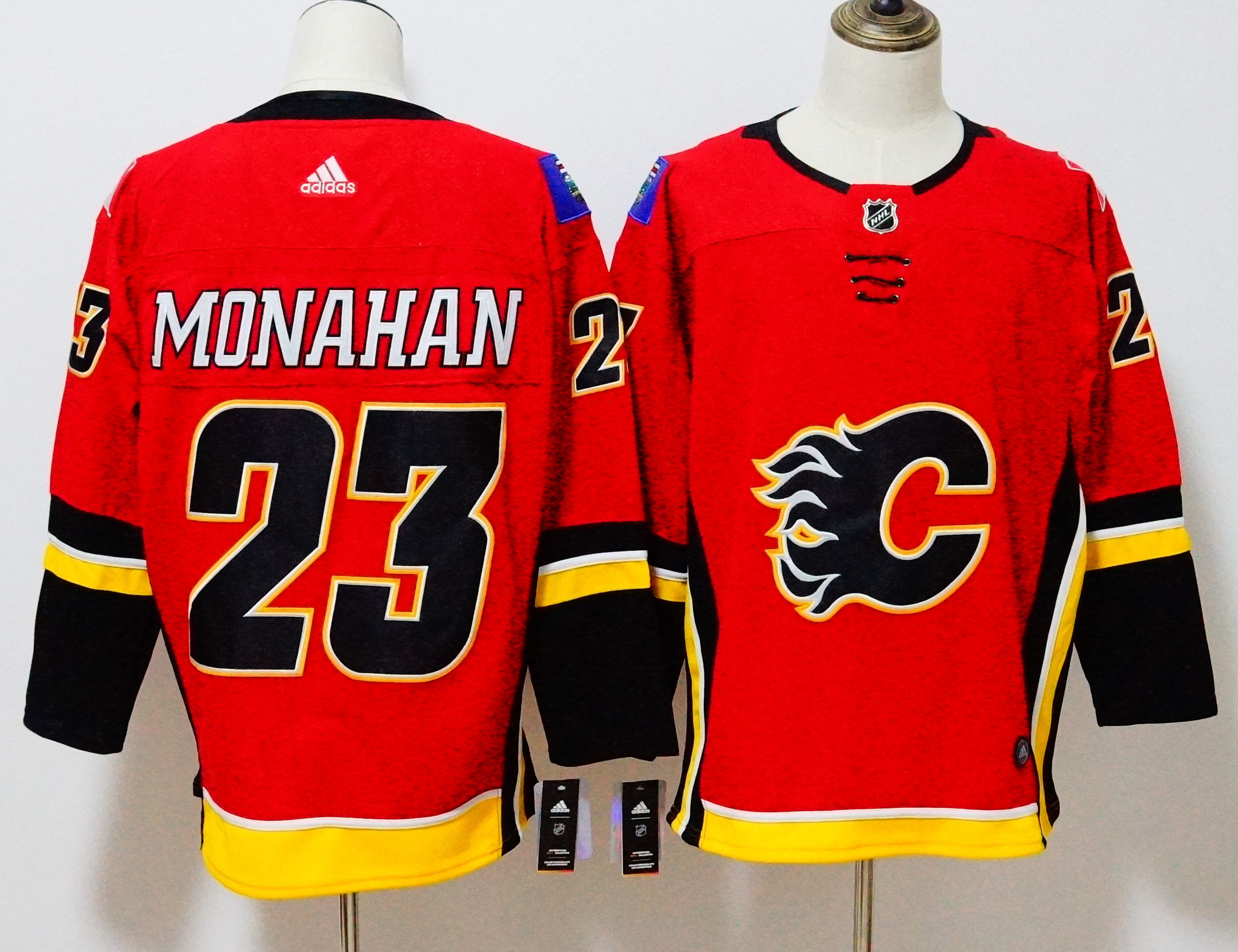 Calgary Flames #23 Sean Monahan Red Stitched Adidas Jersey - Zenithce