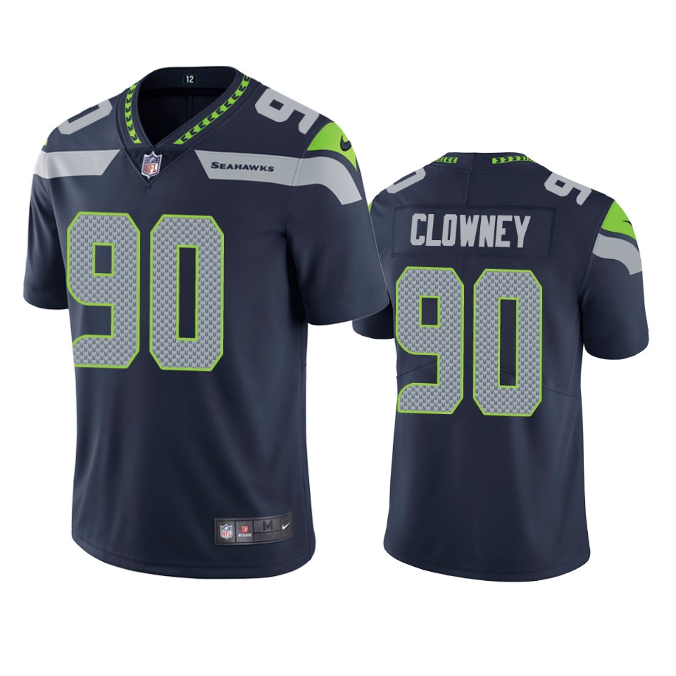 Seattle Seahawks #90 Jadeveon Clowney Navy Vapor Untouchable Limited Stitched Jersey - Zenithce