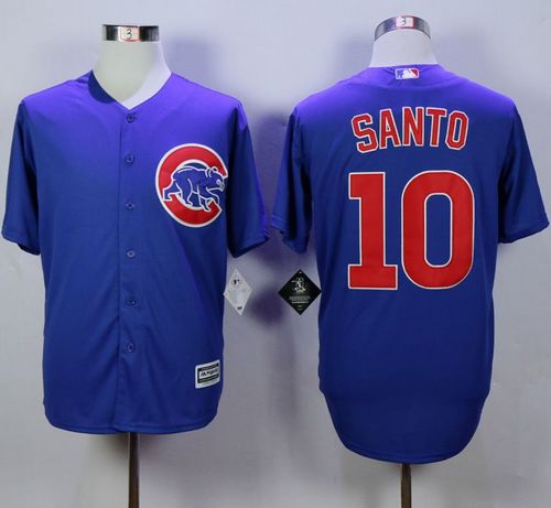 Cubs #10 Ron Santo Blue New Cool Base Stitched Jersey - Zenithce