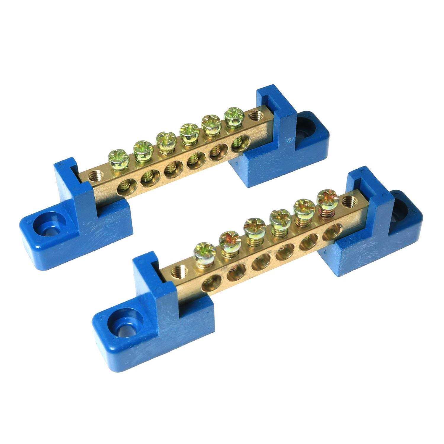 RLECS 2pcs 500V 60A 3 Position Double Row Screw Terminal Block Dual Row Electrical Barrier Terminal Strip Block - Zenithce