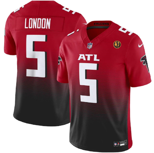 Atlanta Falcons #5 Drake London Red Black 2023 F.U.S.E. With John Madden Patch Vapor Limited Stitched Jersey - Zenithce