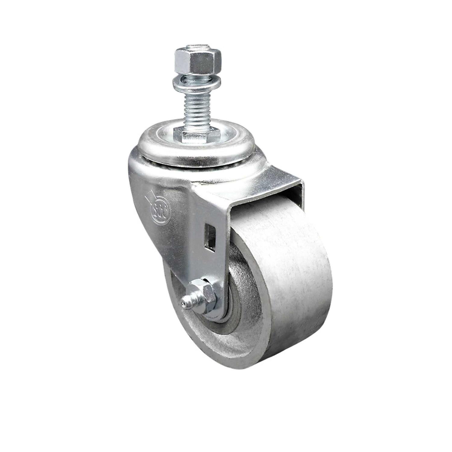 Service Caster Polyurethane Wheel Swivel Threaded Stem Caster Set Brake - Zenithce