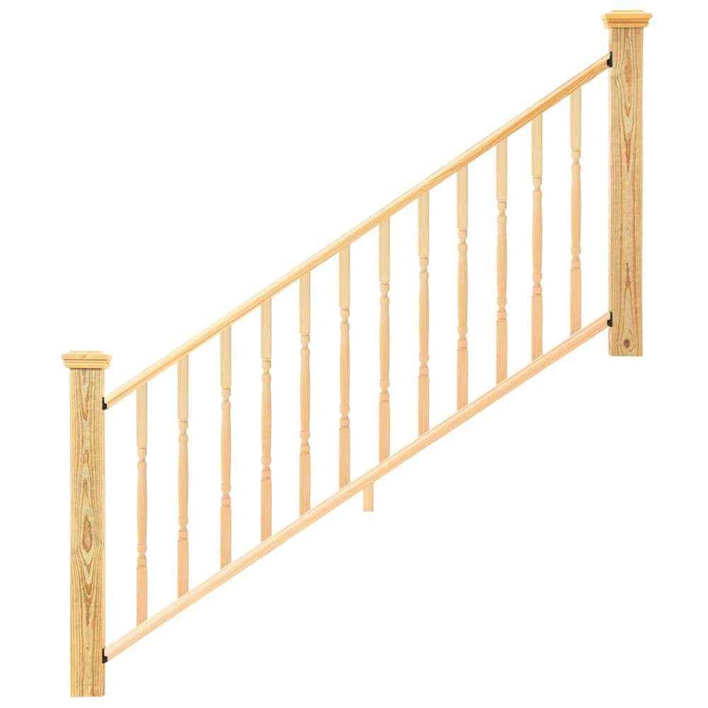 ProWood 6 ft Wood Railing Kit with Flat Aluminum Balusters - Zenithce