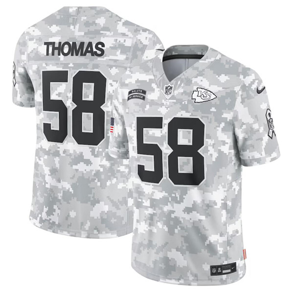 Kansas City Chiefs #58 Derrick Thomas Arctic Camo 2024 F.U.S.E. Salute To Service Limited Stitched Jersey - Zenithce