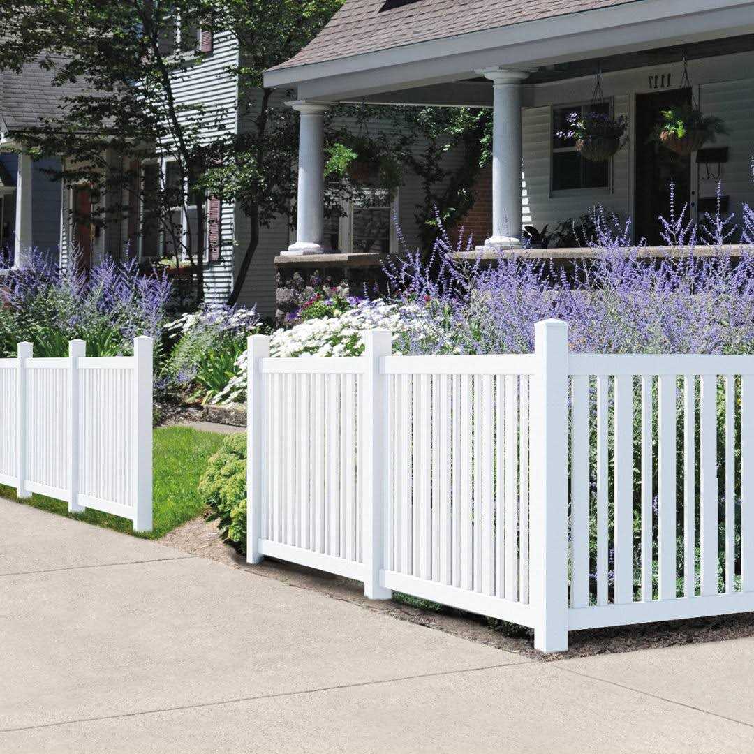 Outdoor Essentials Lafayette 4 ft. x 6 ft. White Vinyl Picket Fence Panel - Zenithce