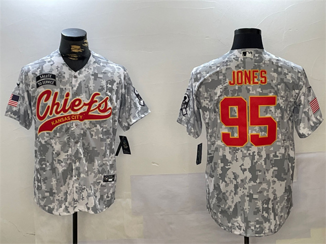 Kansas City Chiefs #95 Chris Jones 2024 Arctic Camo Salute To Service Stitched Jersey - Zenithce