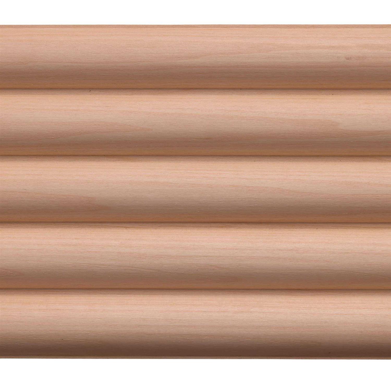 Ornamental Mouldings 5 in. x 0.438 in. x 48 in. Ambrosia Wood Large Bead Panel Moulding - Zenithce