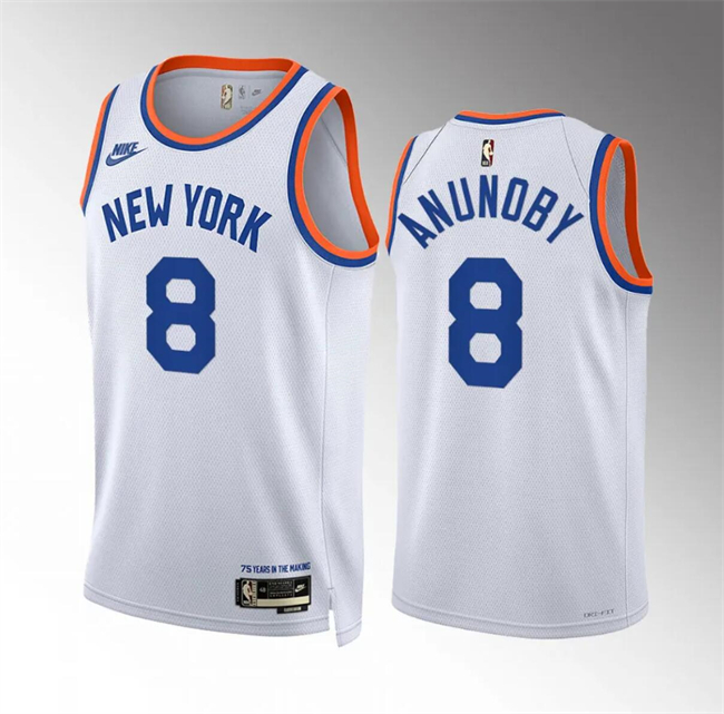 New York Knicks #8 OG Anunoby White 2021-22 City Edition Stitched Jersey - Zenithce