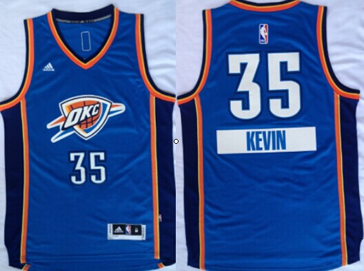 Oklahoma City Thunder #35 Kevin Durant Revolution 30 Swingman 2014 Christmas Day Blue Jersey - Zenithce
