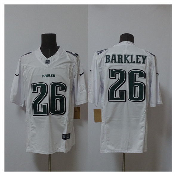 Philadelphia Eagles #26 Saquon Barkley White 2024 F.U.S.E. Vapor Untouchable Limited Throwback Football Stitched Jersey - Zenithce