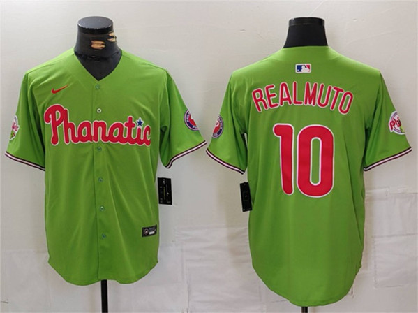 Philadelphia Phillies #10 J.T. Realmuto Green With Patch Stitched Jersey - Zenithce
