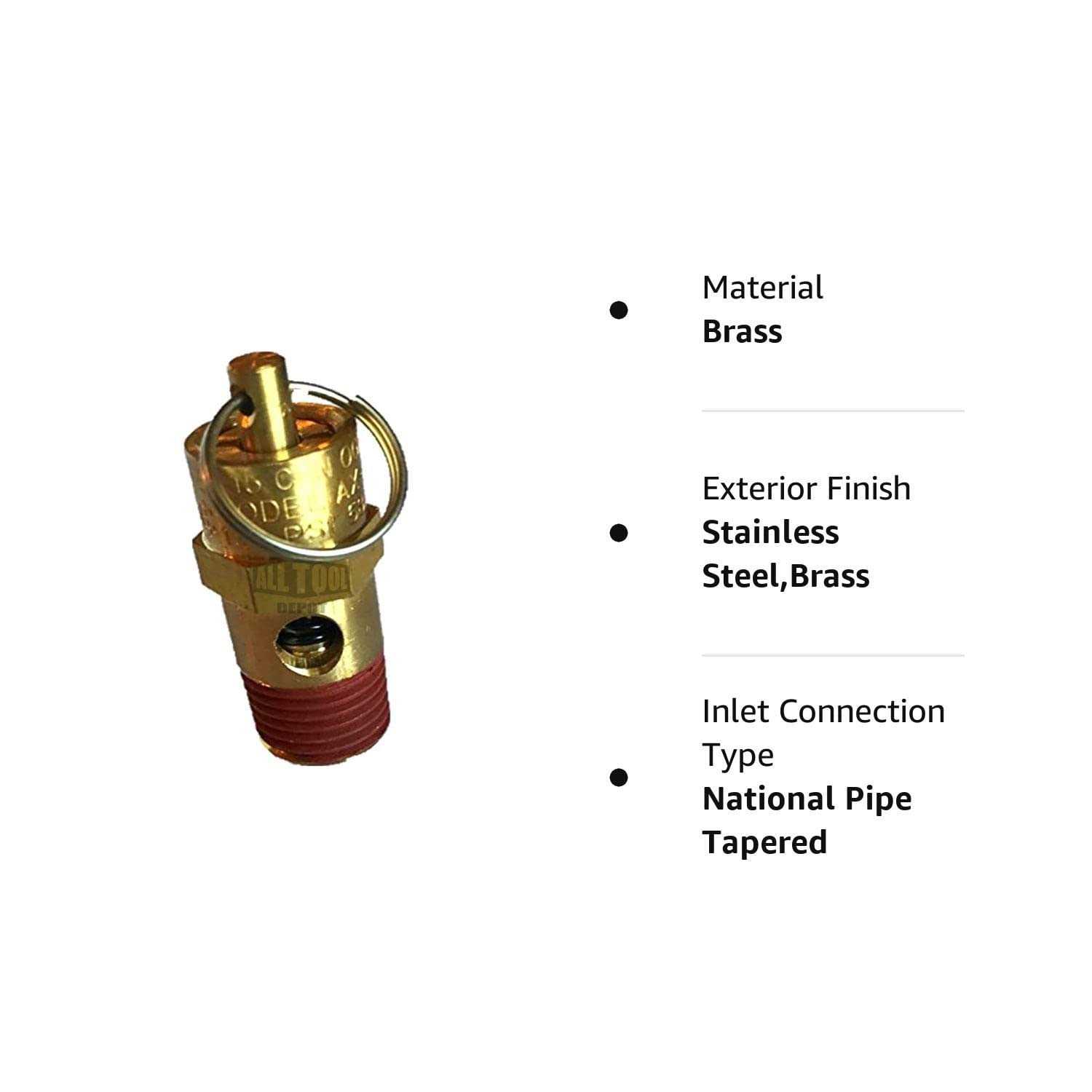 New 1/4 NPT PSI SCFM Air Compressor Relief Pressure Safety Valve - Zenithce