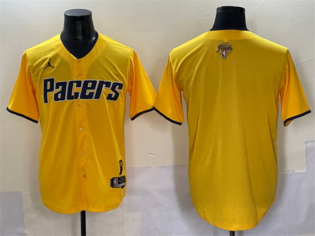 Indiana Pacers Blank Yellow 2025 Finals Vapor Stitched Baseball Jersey - Zenithce