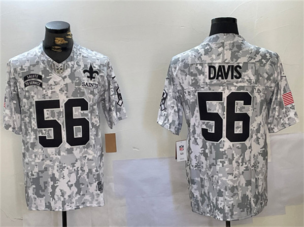 New Orleans Saints #56 Demario Davis Arctic Camo 2024 F.U.S.E. Salute To Service Limited Stitched Jersey - Zenithce