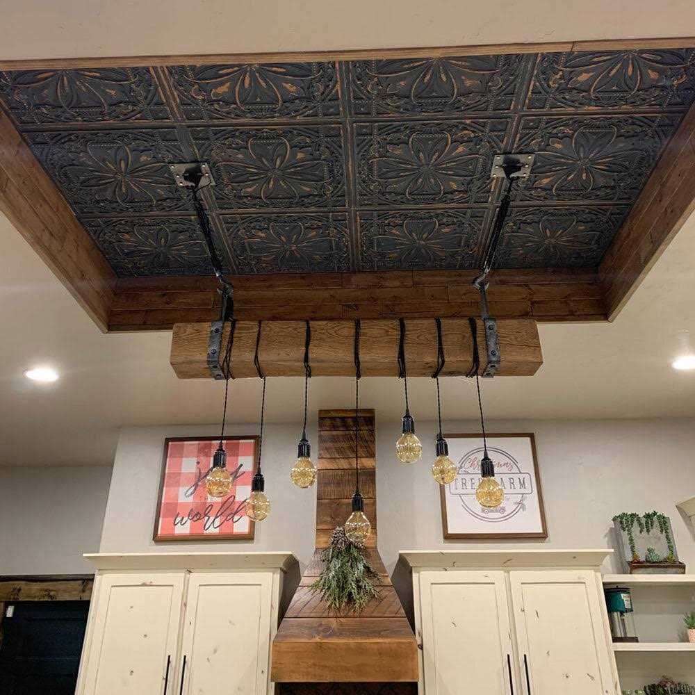 From Plain To Beautiful In Hours Da Vinci 2 ft. x 2 ft. PVC Lay-in Ceiling Tile in Antique Gold - Zenithce