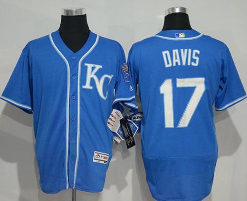 Royals #17 Wade Davis Royal Blue Flexbase Authentic Collection Stitched Jersey - Zenithce