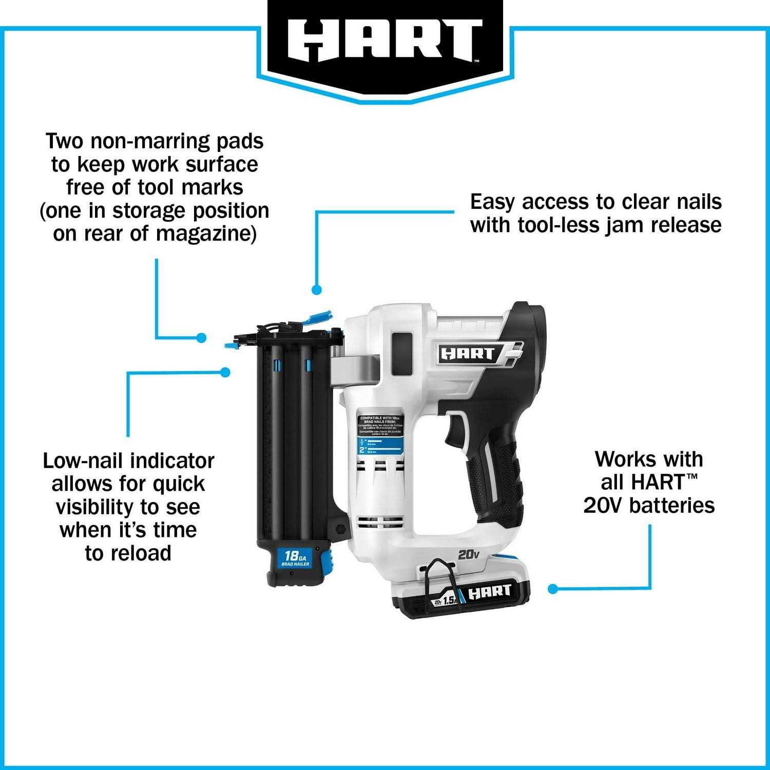 Hart 20-Volt 1/2-inch Brushless Impact Wrench - Zenithce
