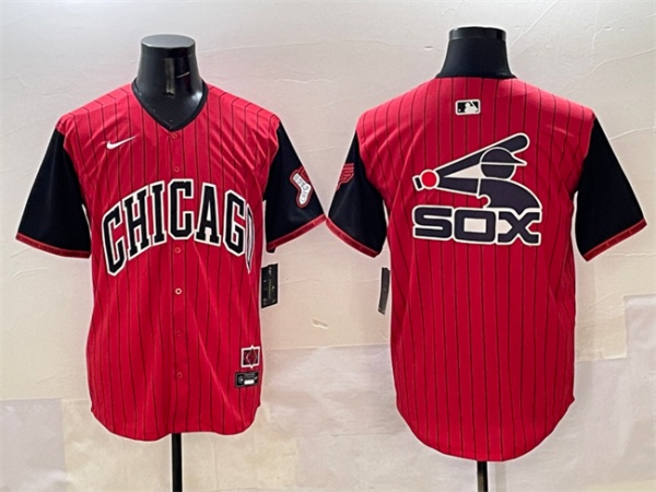 Chicago White Sox Team Big Logo Red Black 2025 City Connect Limited Stitched Jersey - Zenithce