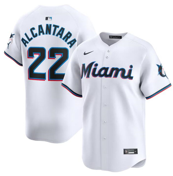 Miami Marlins #22 Sandy Alcantara White 2024 Home Limited Stitched Jersey - Zenithce