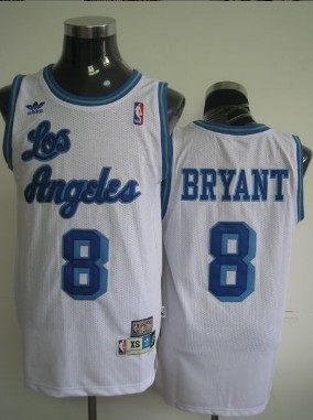 Los Angeles Lakers #8 Kobe Bryant White Swingman Throwback Jersey - Zenithce