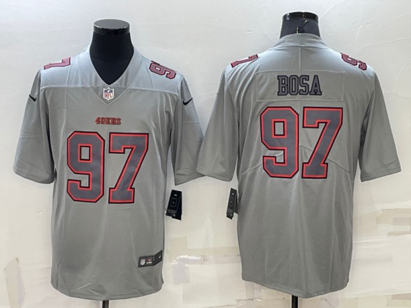 San Francisco 49ers #97 Nick Bosa Gray Atmosphere Fashion Stitched Jersey - Zenithce