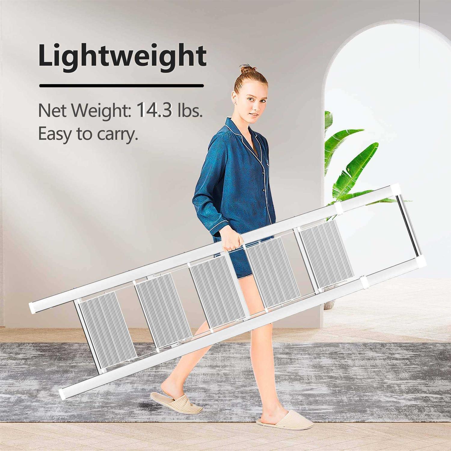 GameGem 5 Steps Lightweight Aluminum Ladder Folding Step Stool Stepladders with Anti-slip and Wide Pedal For Home and Kitchen Use - Zenithce