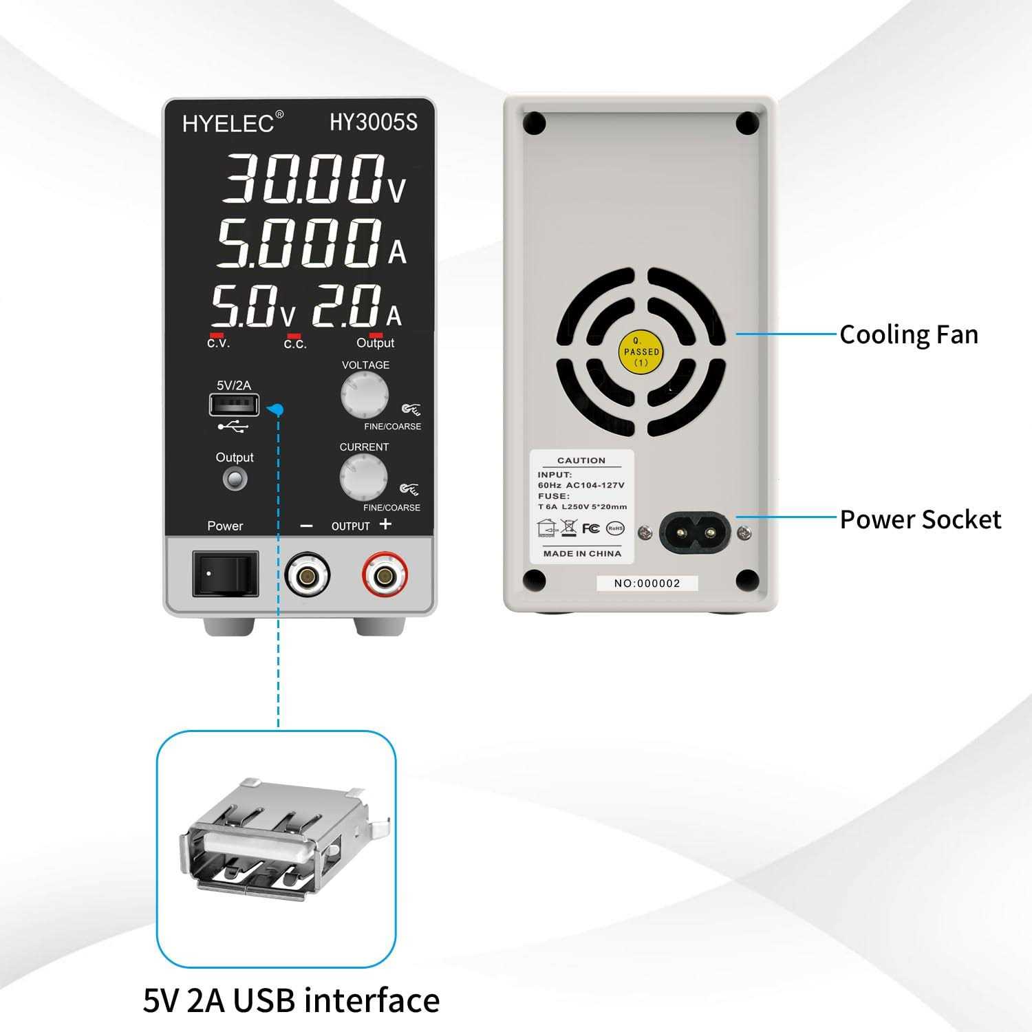 DC Power Supply Variable 30V 10A 4-Digital LED Display Precision Adjustable Regulated Switching Power Supply Digital with Alligator Leads US Power - Zenithce