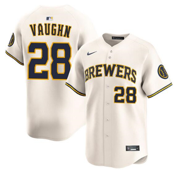 Milwaukee Brewers #28 Andrew Vaughn Cream Limited Stitched Jersey - Zenithce
