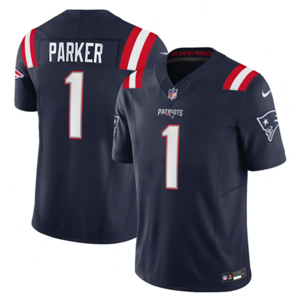 New England Patriots #1 DeVante Parker Navy 2023 F.U.S.E. Vapor Limited Stitched Jersey - Zenithce