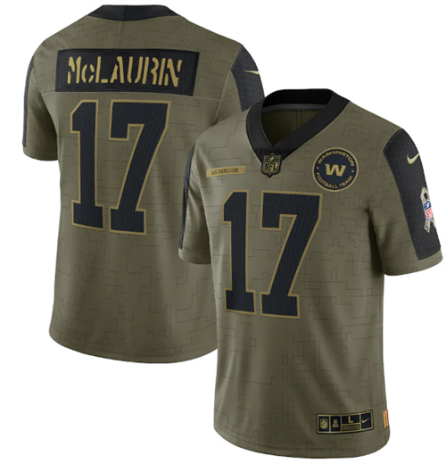 Washington Football Team #17 Terry McLaurin 2021 Olive Salute To Service Limited Stitched Jersey - Zenithce