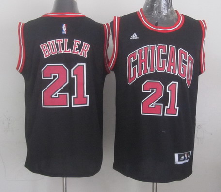 Chicago Bulls #21 Jimmy Butler Revolution 30 Swingman 2014 New Black Jersey - Zenithce