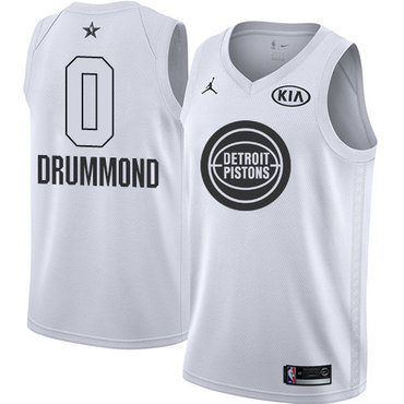 Pistons #0 Andre Drummond White Jordan Swingman 2018 All-Star Game Jersey - Zenithce