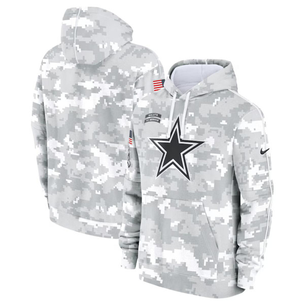 Dallas Cowboys 2024 Arctic Camo Salute To Service Club Fleece Pullover Hoodie - Zenithce