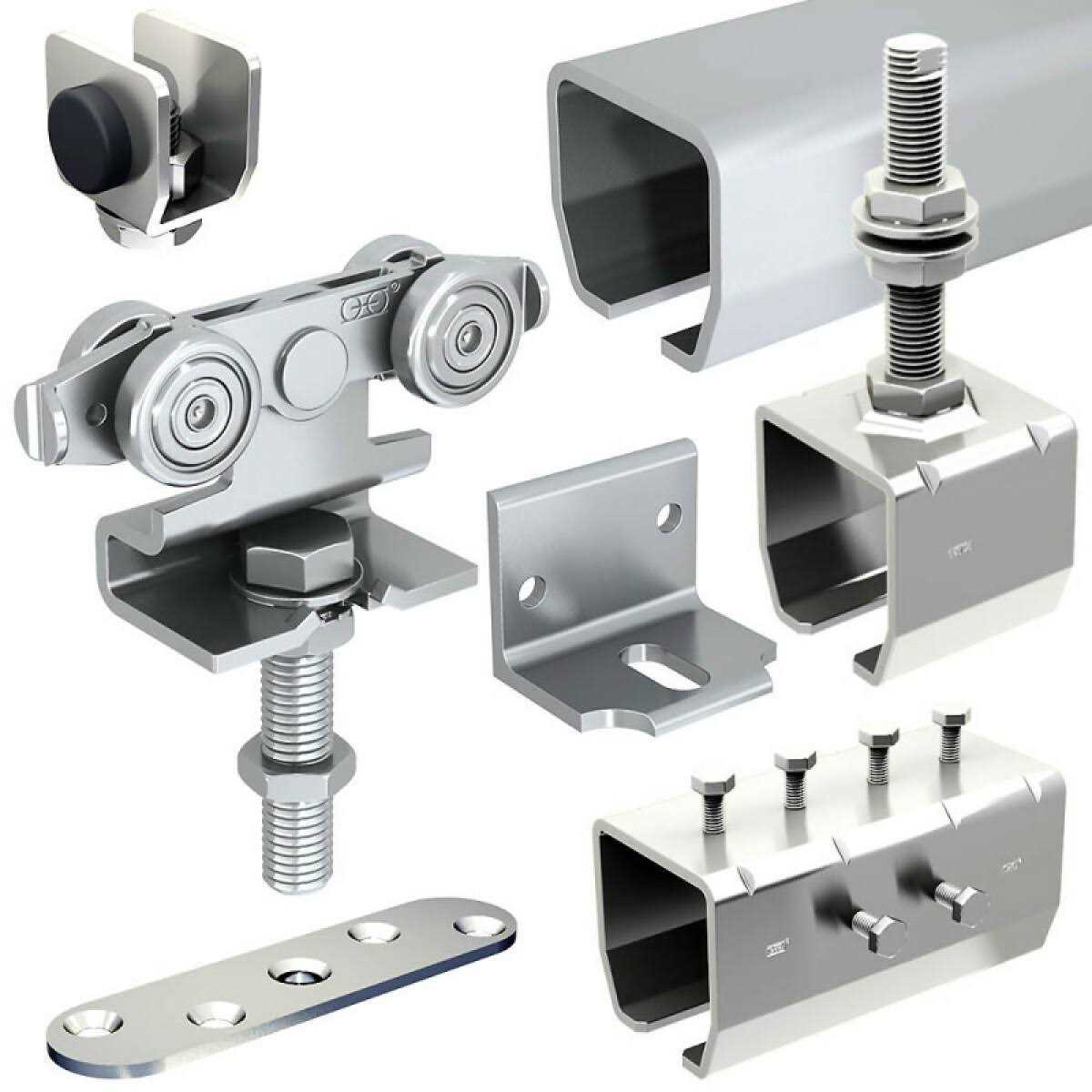 Sliding Exterior Door Hardware Kit 2×76-inch Galvanized Steel Track For 1 Door Up Thick And - Zenithce