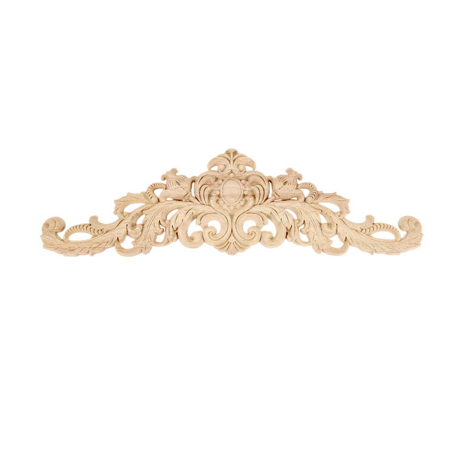 MUXSAM Long Wood Carved Appliques Onlays Unpainted Decorative Corner Carving Decals Set for Wall Door Cabinet Mirror Closet Wardrobe Dresser - Zenithce